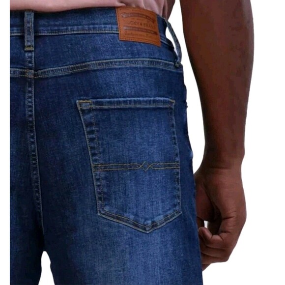 Lucky Brand 34x29 Men's 223 Straight Stretch Classic 5-Pocket Blue Denim Jeans - Picture 4 of 13